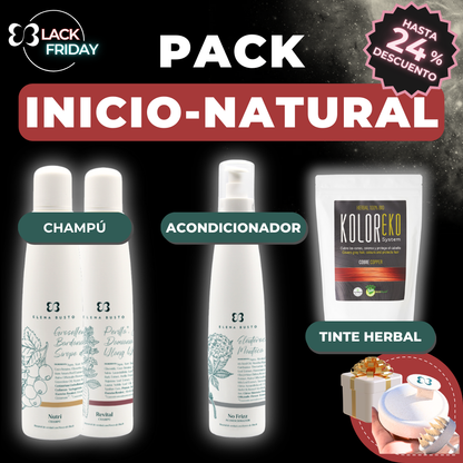Pack Inicio Natural Champú + Acondicionador + Tinte vegetal [Especial Black Friday]